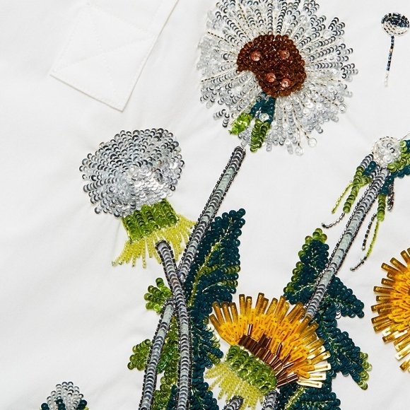 ^$1990 NEW OSCAR DE LA RENTA  DANDELION BOYFREIND RUNWAY BLOUSE US XL 14 - Picture 2 of 14